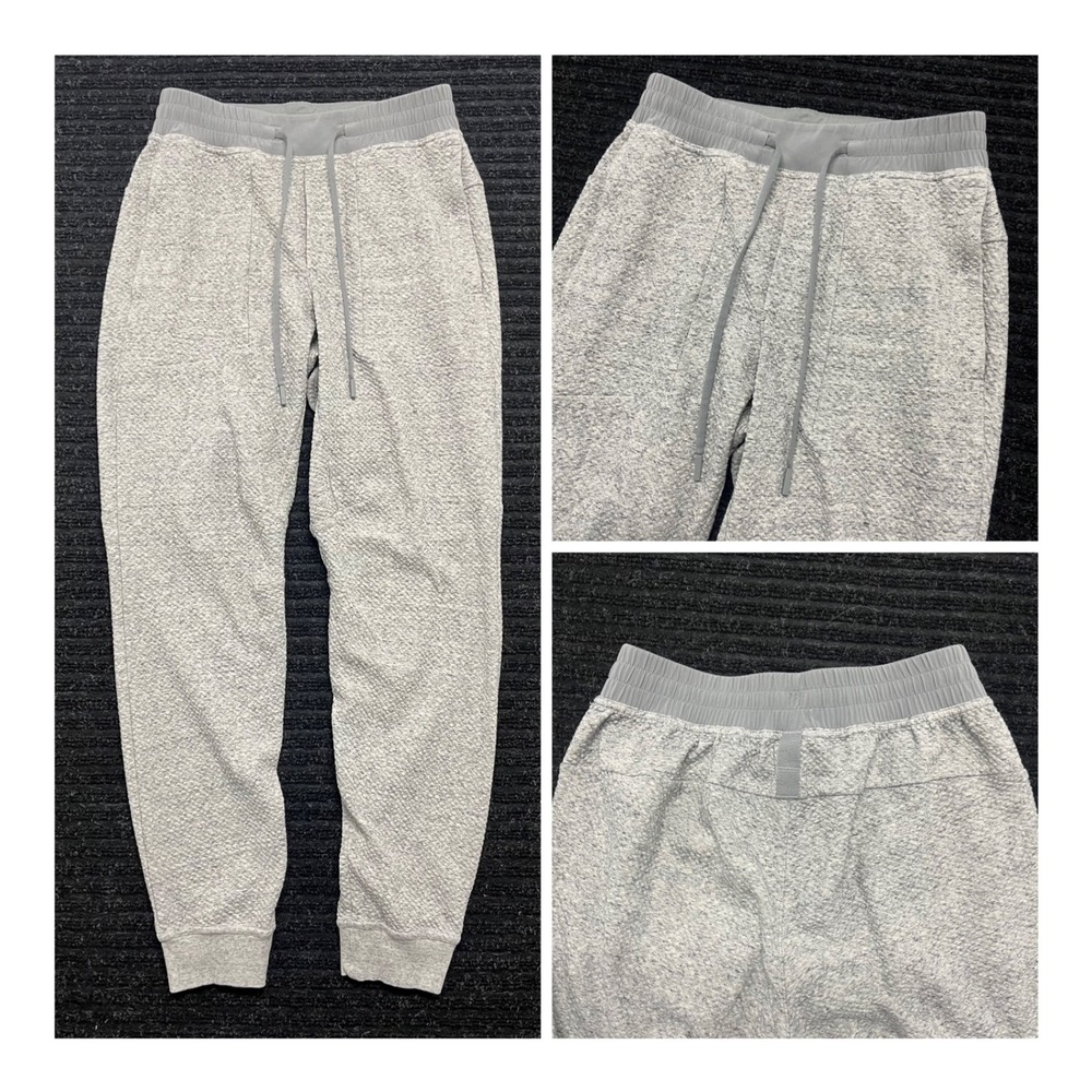 Lululemon Textured Fleece Joggers Mens Small Heathered Grey Athleisure Pants